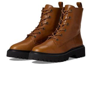Madewell The Rayna Lace Up Boot Leather Size 8